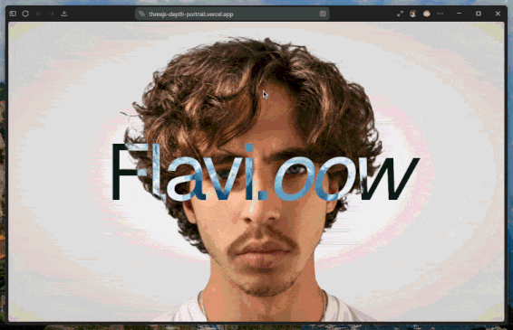 Three.js pseudo-3D depth portrait parallax demo inspired by the Lando Norris website